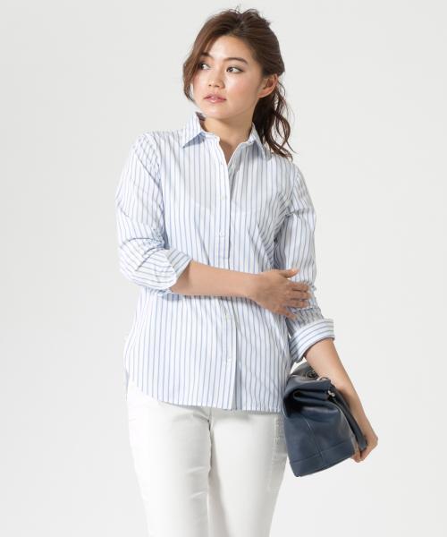 23区（ニジュウサンク）の「Cancliniシャーティング シャツ（シャツ/ブラウス・レディース・ホワイト系/スカイブルー系1/サックスブルー系1・44/46/48）」の3枚目の写真