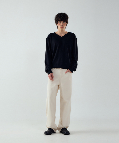 FORTYFOUR（フォーティフォー）の「[M] クリーンムードワイドパンツ（その他パンツ・メンズ・ベージュ/ホワイト/ネイビー/ライトブラウン/ブラック・SMALL/MEDIUM/LARGE）」の8枚目の写真