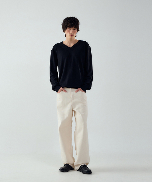 FORTYFOUR（フォーティフォー）の「[M] クリーンムードワイドパンツ（その他パンツ・メンズ・ベージュ/ホワイト/ネイビー/ライトブラウン/ブラック・SMALL/MEDIUM/LARGE）」の6枚目の写真