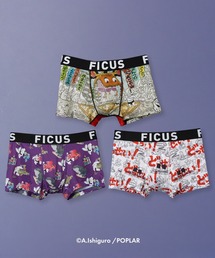 FICUS（フィークス）の「FICUS フィークス どっせいねこまたずもう コラボ 3枚セット メンズボクサーパンツ（ボクサーパンツ）」
