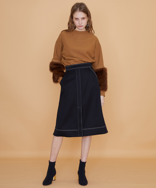 UNITED TOKYO（ユナイテッドトウキョウ）の「2WAYスリーブファープルオーバー（ニット/セーター・レディース・ネイビー/ブラウン/ホワイト・FREE）」の17枚目の写真