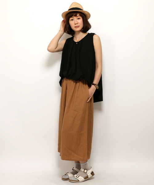 LBC(エルビーシー)の「SP リネンレーヨンスカウチョ (その他パンツ・レディース・ベージュ/ブラック/オリーブ・LARGE/MEDIUM)」の12枚目の写真