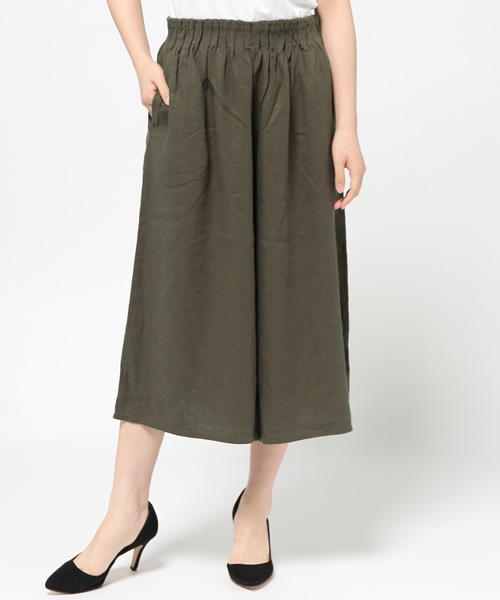 LBC(エルビーシー)の「SP リネンレーヨンスカウチョ (その他パンツ・レディース・ベージュ/ブラック/オリーブ・LARGE/MEDIUM)」の3枚目の写真