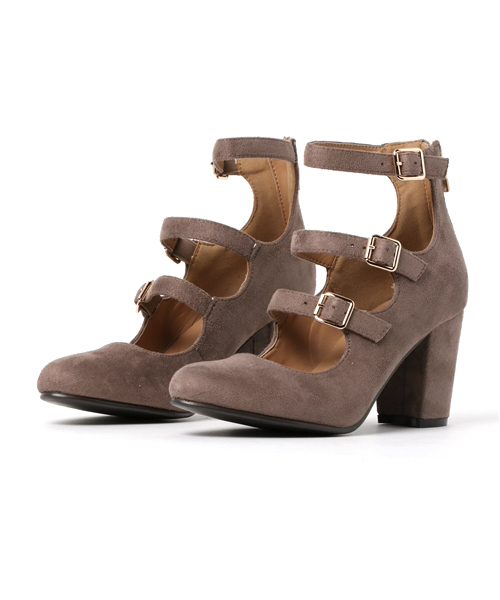 WEGO(ウィゴー)の「WEGO/3連ベルトパンプス(パンプス・レディース・その他1/ブラック/ブラック系その他/ベージュ・LARGE/MEDIUM/SMALL)」の4枚目の写真