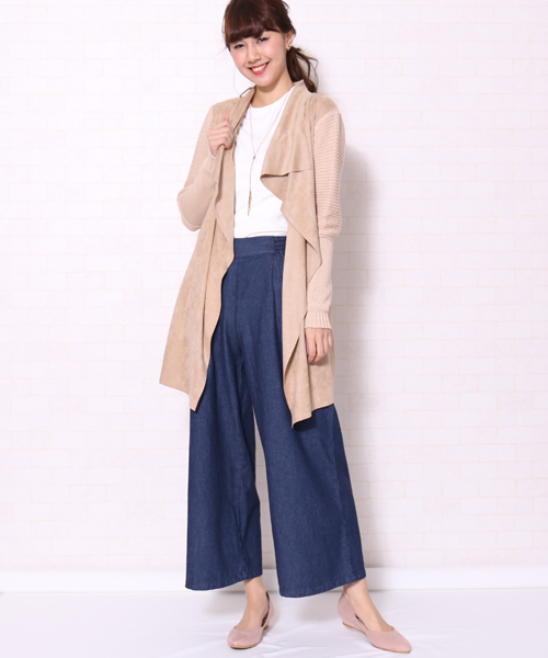CHARM BERRY TIC（チャームベリーチック）の「デニムワイドパンツ（デニムパンツ・レディース・ネイビー/ブルー・M/L）」の12枚目の写真