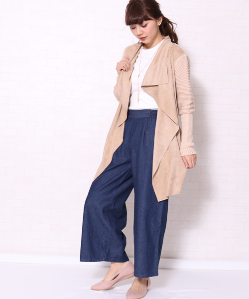CHARM BERRY TIC（チャームベリーチック）の「デニムワイドパンツ（デニムパンツ・レディース・ネイビー/ブルー・M/L）」の13枚目の写真