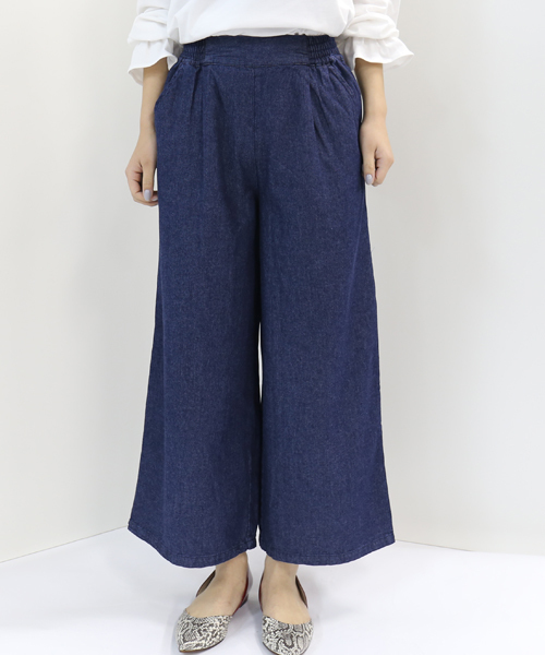 CHARM BERRY TIC（チャームベリーチック）の「デニムワイドパンツ（デニムパンツ・レディース・ネイビー/ブルー・M/L）」の19枚目の写真