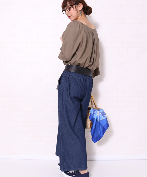 CHARM BERRY TIC（チャームベリーチック）の「デニムワイドパンツ（デニムパンツ・レディース・ネイビー/ブルー・M/L）」の21枚目の写真