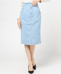 mysty woman | ストレッチデニムフリンジタイトスカート(デニムスカート)