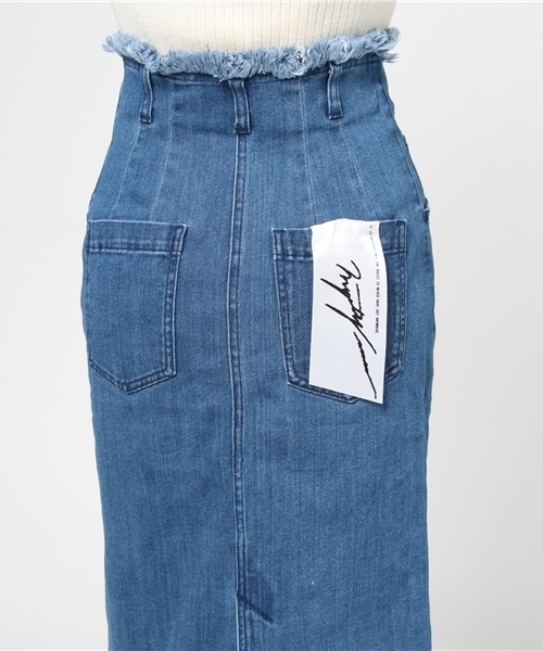 mysty woman（ミスティウーマン）の「ストレッチデニムフリンジタイトスカート（デニムスカート・レディース・サックスブルー/ブルー/ネイビー・SMALL/MEDIUM）」の11枚目の写真