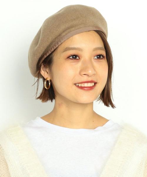 BEAUTY&YOUTH UNITED ARROWS(ビューティーアンドユースユナイテッドアローズ)の「BY∴ グログランテープ フェルトカラーベレー帽 ◆(ハンチング/ベレー帽・レディース・ブラック/ダークブラウン/ベージュ/オレンジ系その他・FREE)」の3枚目の写真
