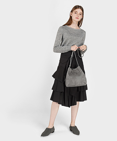 CHARLES & KEITH（チャールズ & キース）の「ポインテッドトゥフラット / POINTED TOE FLATS（バレエシューズ・レディース・ブラック/グレー・22.5cm/23cm/24.5cm/25cm/23.5cm）」の4枚目の写真