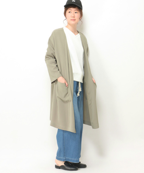 LBC（エルビーシー）の「テロンチライクカーディガン（カーディガン/ボレロ・レディース・ベージュ/オリーブ・MEDIUM/LARGE）」の2枚目の写真