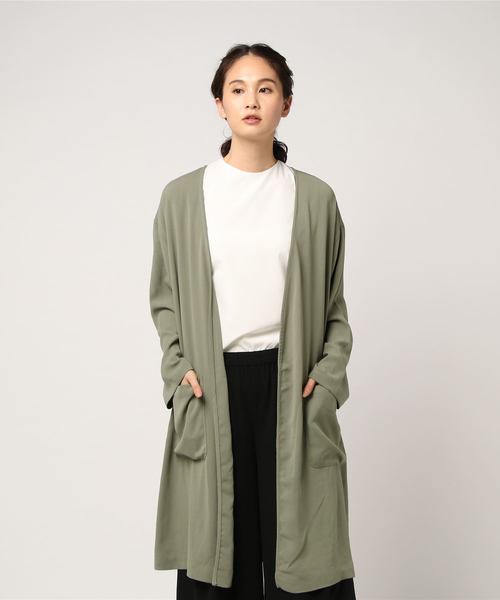 LBC（エルビーシー）の「テロンチライクカーディガン（カーディガン/ボレロ・レディース・ベージュ/オリーブ・MEDIUM/LARGE）」の4枚目の写真