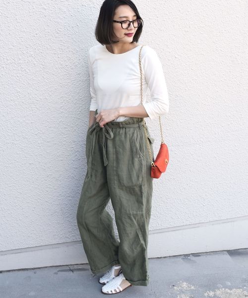 Prefer SHIPS（プリファーシップス）の「BLUEBIRD BOULEVARD:【SHIPS別注】バックVネックプルオーバー◇（Tシャツ/カットソー・レディース・オフホワイト/ブラック/グリーン/ラベンダー・ONE SIZE）」の13枚目の写真