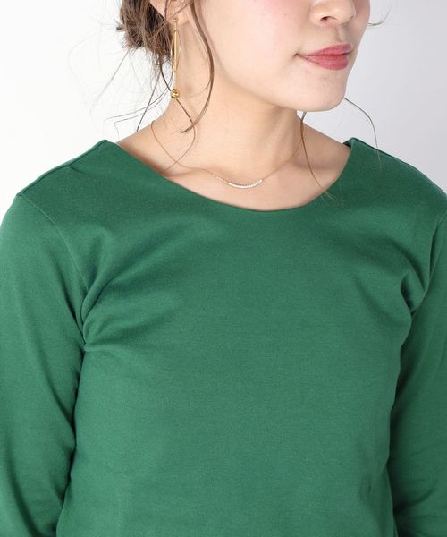 Prefer SHIPS（プリファーシップス）の「BLUEBIRD BOULEVARD:【SHIPS別注】バックVネックプルオーバー◇（Tシャツ/カットソー・レディース・オフホワイト/ブラック/グリーン/ラベンダー・ONE SIZE）」の7枚目の写真