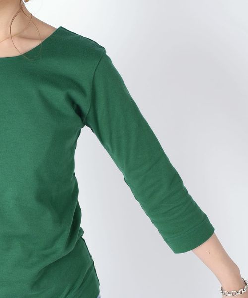 Prefer SHIPS（プリファーシップス）の「BLUEBIRD BOULEVARD:【SHIPS別注】バックVネックプルオーバー◇（Tシャツ/カットソー・レディース・オフホワイト/ブラック/グリーン/ラベンダー・ONE SIZE）」の6枚目の写真