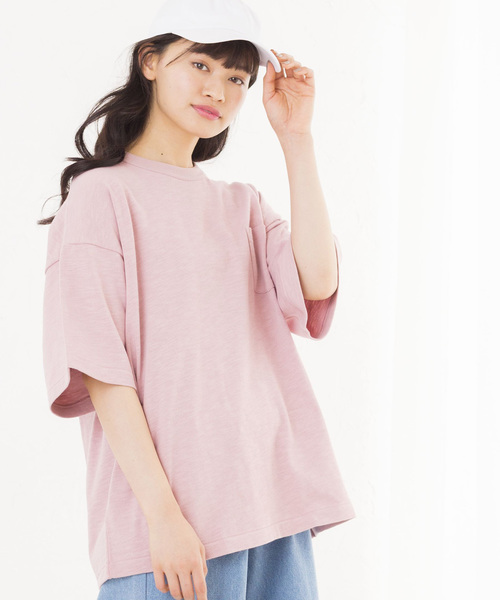 WEGO（ウィゴー）の「WEGO/USAコットンヘビースラブビッグシルエットTシャツ（Tシャツ/カットソー・メンズ・ネイビー/サックスブルー/ライトピンク/カーキ/ホワイト/ベージュ/トリコロール/ブルー系その他5/ホワイト系その他5・LARGE/MEDIUM/SMALL）」の15枚目の写真