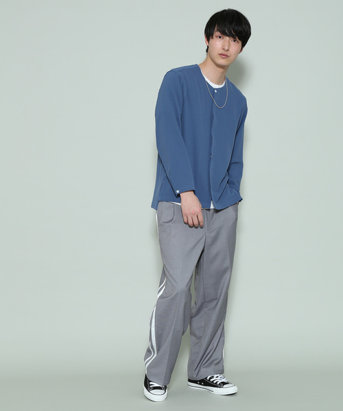 JUNRED(ジュンレッド)の「ジョーゼットノーカラーシャツ(シャツ/ブラウス・メンズ・ピンク/ブルー系その他5/ワイン・S/M/L)」の10枚目の写真