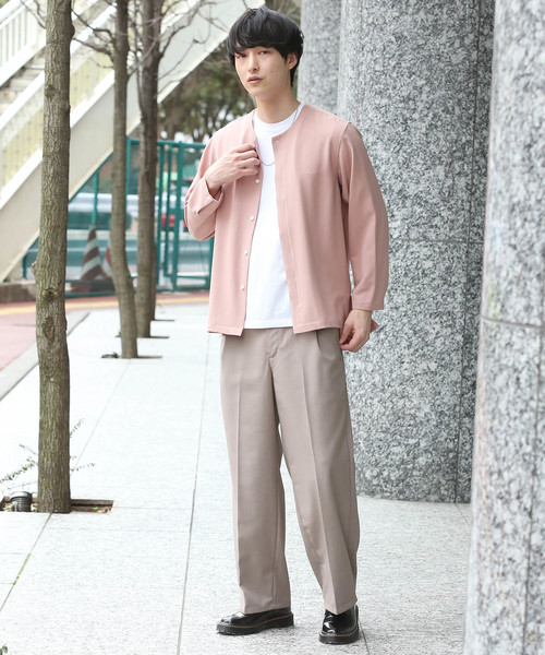 JUNRED(ジュンレッド)の「ジョーゼットノーカラーシャツ(シャツ/ブラウス・メンズ・ピンク/ブルー系その他5/ワイン・S/M/L)」の11枚目の写真