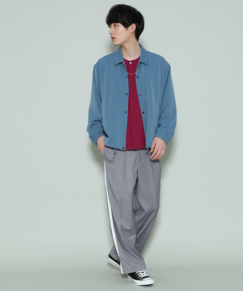 JUNRED(ジュンレッド)の「ジョーゼットノーカラーシャツ(シャツ/ブラウス・メンズ・ピンク/ブルー系その他5/ワイン・S/M/L)」の12枚目の写真