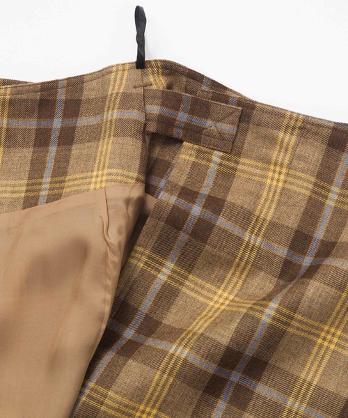 sea』シー (2) チェック柄 ウールスカート / イエロー 