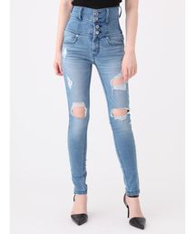 EMODA | アシンメトリークラッシュハイウエストパギンス(デニムパンツ)