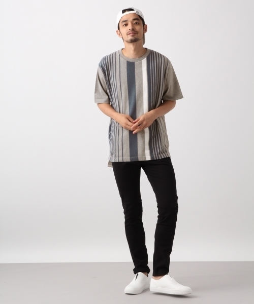 RAGEBLUE（レイジブルー）の「ストライプTシャツ804876（Tシャツ/カットソー・メンズ・ネイビー/グレー/ホワイト/ワインレッド・SMALL/LARGE/MEDIUM）」の6枚目の写真