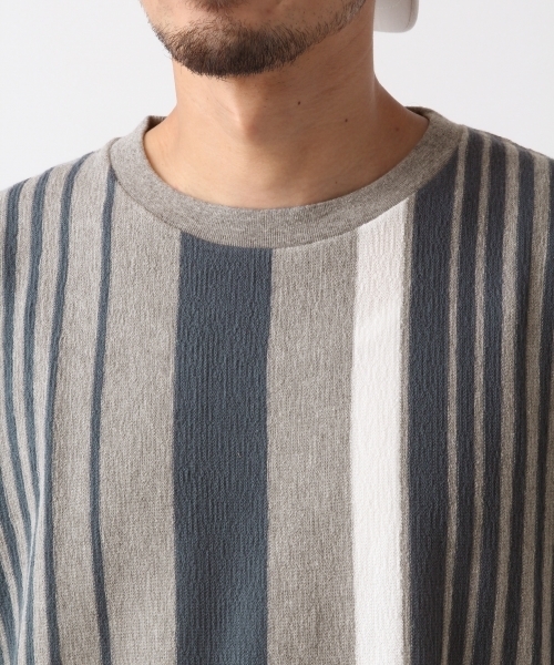 RAGEBLUE（レイジブルー）の「ストライプTシャツ804876（Tシャツ/カットソー・メンズ・ネイビー/グレー/ホワイト/ワインレッド・SMALL/LARGE/MEDIUM）」の11枚目の写真