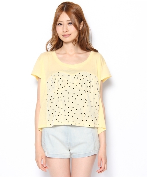 KIKKA THE DIARY OF（キッカ　ザ　ダイアリー　オブ）の「コルセットチュールジャージー（Tシャツ/カットソー・レディース・ホワイト/イエロー・38）」の8枚目の写真