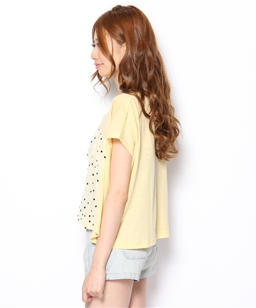 KIKKA THE DIARY OF（キッカ　ザ　ダイアリー　オブ）の「コルセットチュールジャージー（Tシャツ/カットソー・レディース・ホワイト/イエロー・38）」の3枚目の写真