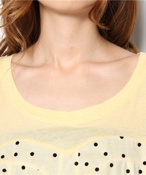 KIKKA THE DIARY OF（キッカ　ザ　ダイアリー　オブ）の「コルセットチュールジャージー（Tシャツ/カットソー・レディース・ホワイト/イエロー・38）」の5枚目の写真