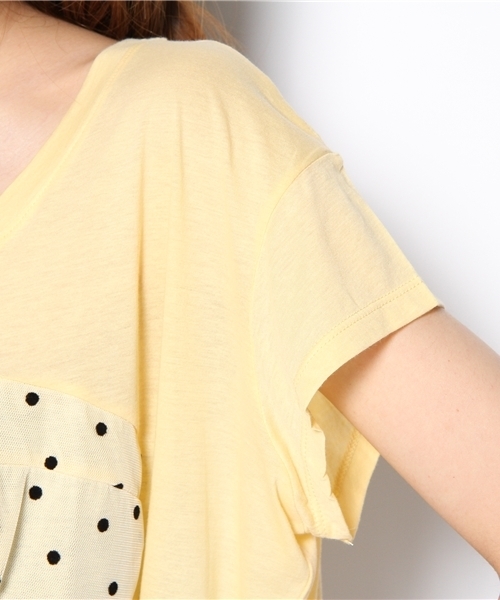 KIKKA THE DIARY OF（キッカ　ザ　ダイアリー　オブ）の「コルセットチュールジャージー（Tシャツ/カットソー・レディース・ホワイト/イエロー・38）」の6枚目の写真