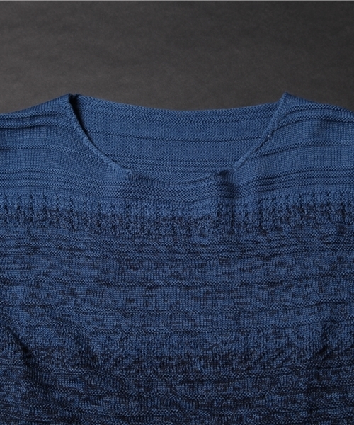 CIAOPANIC(チャオパニック)の「【Ciaopanic】DekobokoグラデーションKNIT(ニット/セーター・メンズ・ホワイト/チャコールグレー/ネイビー・MEDIUM/LARGE)」の4枚目の写真