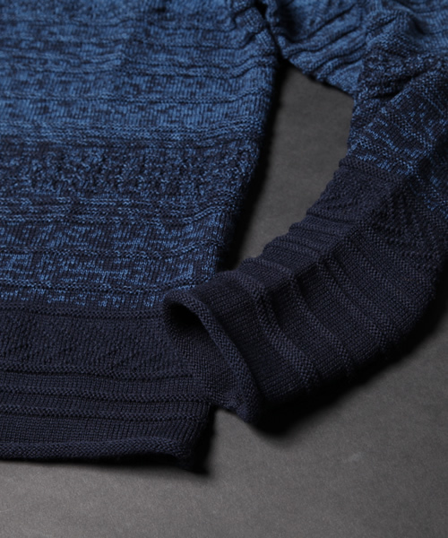 CIAOPANIC(チャオパニック)の「【Ciaopanic】DekobokoグラデーションKNIT(ニット/セーター・メンズ・ホワイト/チャコールグレー/ネイビー・MEDIUM/LARGE)」の5枚目の写真