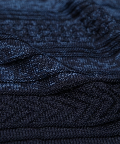CIAOPANIC(チャオパニック)の「【Ciaopanic】DekobokoグラデーションKNIT(ニット/セーター・メンズ・ホワイト/チャコールグレー/ネイビー・MEDIUM/LARGE)」の6枚目の写真