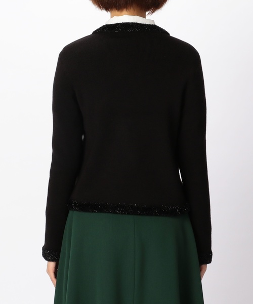 NARACAMICIE(ナラカミーチェ)の「フィルムモールトリミングVネックボレロ(カーディガン/ボレロ・レディース・グレー/ブラック・MEDIUM/LARGE)」の12枚目の写真