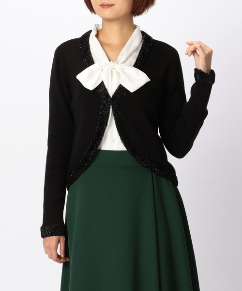 NARACAMICIE(ナラカミーチェ)の「フィルムモールトリミングVネックボレロ(カーディガン/ボレロ・レディース・グレー/ブラック・MEDIUM/LARGE)」の18枚目の写真