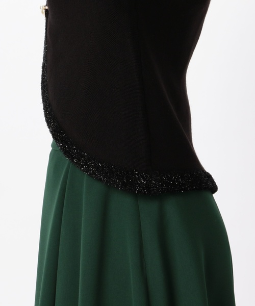 NARACAMICIE(ナラカミーチェ)の「フィルムモールトリミングVネックボレロ(カーディガン/ボレロ・レディース・グレー/ブラック・MEDIUM/LARGE)」の7枚目の写真