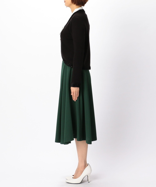 NARACAMICIE(ナラカミーチェ)の「フィルムモールトリミングVネックボレロ(カーディガン/ボレロ・レディース・グレー/ブラック・MEDIUM/LARGE)」の13枚目の写真