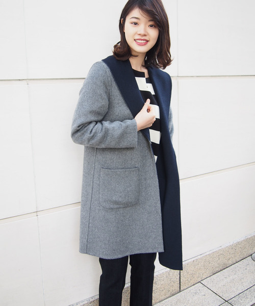 PICCIN(ピッチン)の「リバーシブルショールカラーコート(その他アウター)」|グレー