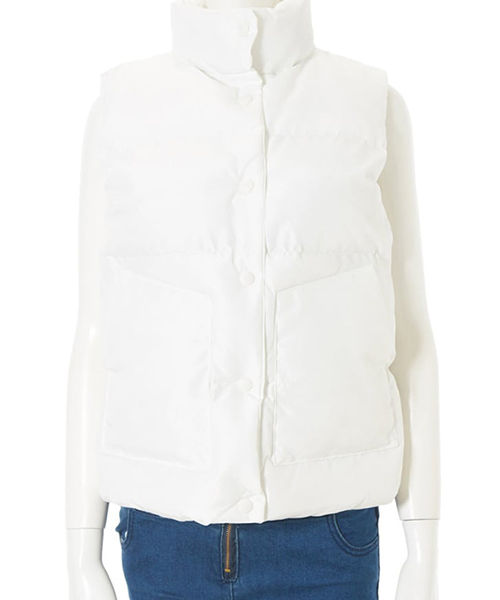 fifth(フィフス)の「ハイネック中綿ベスト(ベスト・レディース・ホワイト/ブラック/ピンク・MEDIUM)」の1枚目の写真