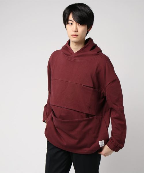 Ranch standard（ランチスタンダード）の「【Ranch standard】 RA18-111　プルオーバーパーカ　ドロップショルダー（パーカー・メンズ・ブラック/ブラウン/オフホワイト/マスタード/杢グレー/ワイン・2/3）」の6枚目の写真