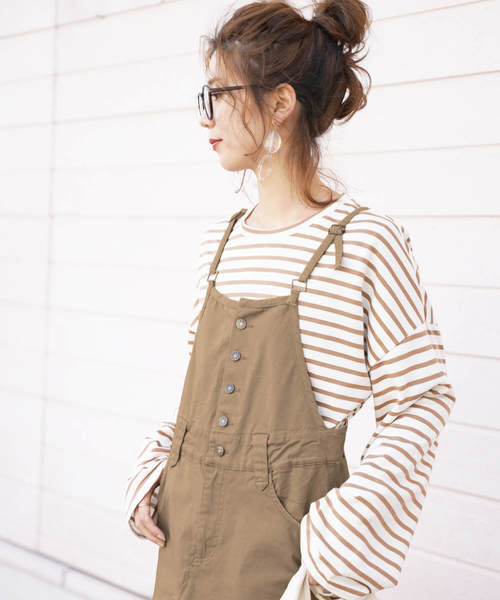 reca（レカ）の「調節OK サロペット（サロペット/オーバーオール・レディース・ブラック/ライトグレー/カーキ/ベージュ・L/LL/M）」の19枚目の写真