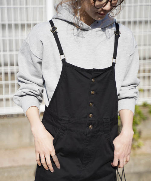 reca（レカ）の「調節OK サロペット（サロペット/オーバーオール・レディース・ブラック/ライトグレー/カーキ/ベージュ・L/LL/M）」の14枚目の写真