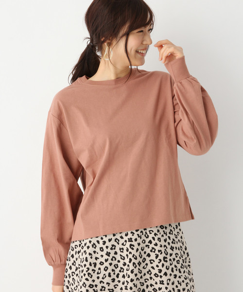 GLOBAL WORK（グローバルワーク）の「ボリュームソデクルーＴ長袖/821984（Tシャツ/カットソー・レディース・ホワイト/ブラック/ライトグリーン/その他/ライトブラウン・MEDIUM/LARGE）」の4枚目の写真