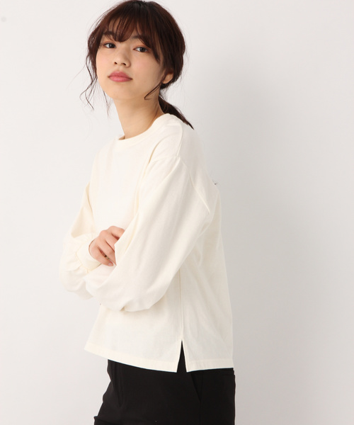 GLOBAL WORK（グローバルワーク）の「ボリュームソデクルーＴ長袖/821984（Tシャツ/カットソー・レディース・ホワイト/ブラック/ライトグリーン/その他/ライトブラウン・MEDIUM/LARGE）」の12枚目の写真