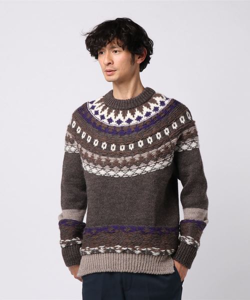 JOHN MASON SMITH（ジョンメイソンスミス）の「【JOHN MASON SMITH】NORDIC KNIT（ニット/セーター・メンズ・ブラック/ブラウン・LARGE/MEDIUM）」の2枚目の写真