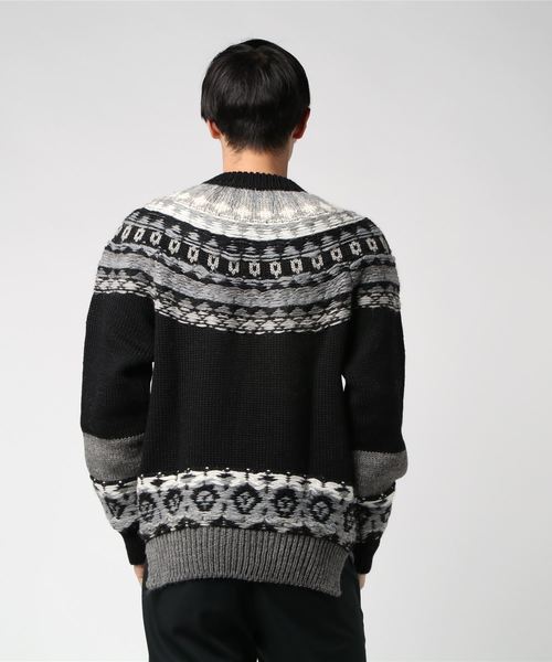 JOHN MASON SMITH（ジョンメイソンスミス）の「【JOHN MASON SMITH】NORDIC KNIT（ニット/セーター・メンズ・ブラック/ブラウン・LARGE/MEDIUM）」の3枚目の写真