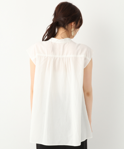 GLOBAL WORK(グローバルワーク)の「イージーケアリネンブラウスNS/834830(シャツ/ブラウス・レディース・ホワイト/イエロー/ブルー/オレンジ系その他・MEDIUM/LARGE)」の5枚目の写真